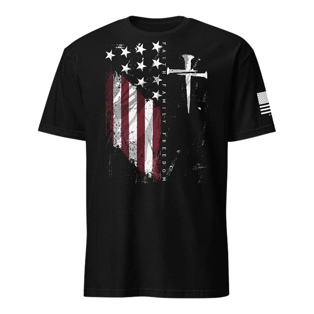 1 Nation Design Merch 2026 Faith Family Freedom T-Shirt Patriotic Presents - Kdjoy