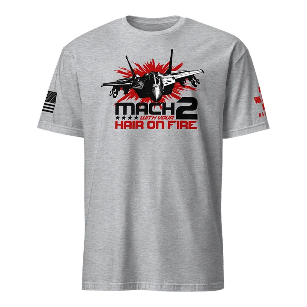 1 Nation Design Merch 2026 Mach 2 With Your Hair On Fire T-Shirt Patriotic Gifts - Kdjoy 1 Nation Design Merch 2026 Mach 2 With Your Hair On Fire T-Shirt Patriotic Gifts - Kdjoy