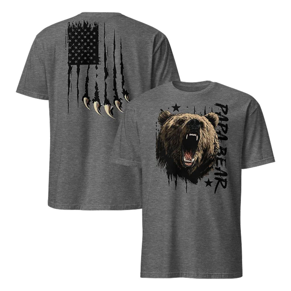 1 Nation Design Merch 2026 Papa Bear Redux T-Shirt Patriotic Gift Items - Kdjoy