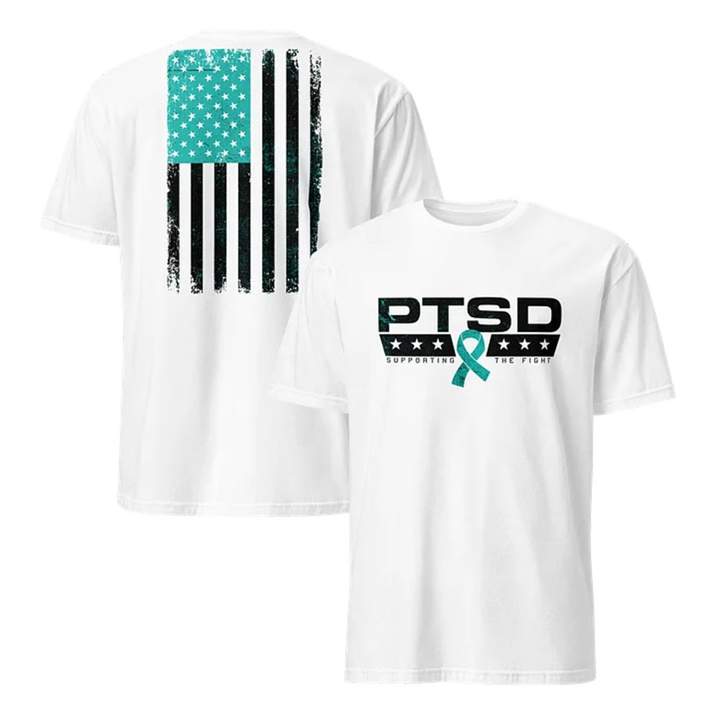 1 Nation Design Merch 2026 PTSD Supporting The Fight T-Shirt White Patriotic Gift Ideas - Kdjoy 1 Nation Design Merch 2026 PTSD Supporting The Fight T-Shirt White Patriotic Gift Ideas - Kdjoy