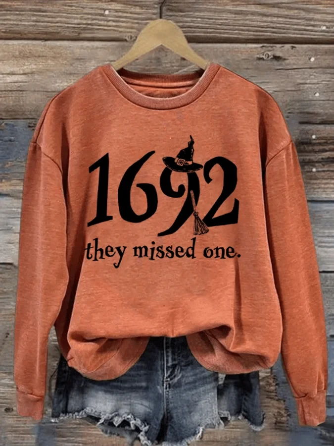 1692 They Missed One Sweatshirt Witch Trials Halloween Themed Merch Gift For Salem Fans - Kdjoy