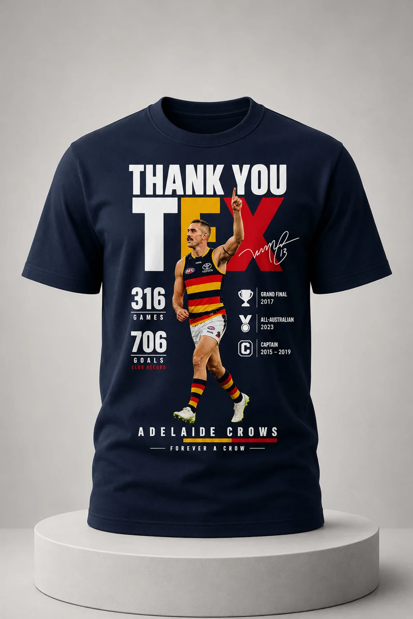 2026 Adelaide Crows #13 Taylor Walker Forever A Crow Shirt Thank You Taylor Walker Merch - Kdjoy