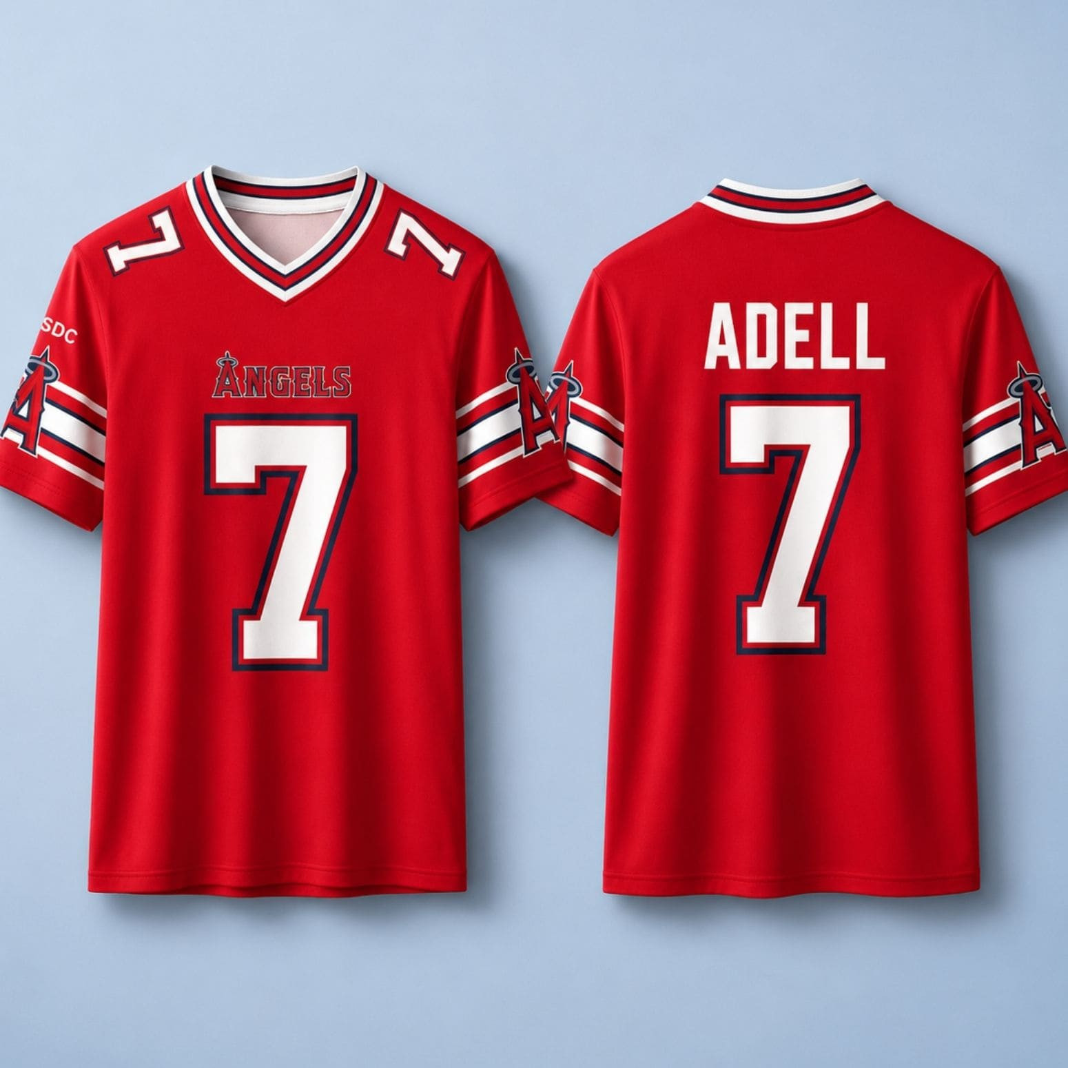 2026 Angels Jo Adell #7 Football Jersey Los Angeles Angels Merch Gifts For Baseball Fans - Kdjoy