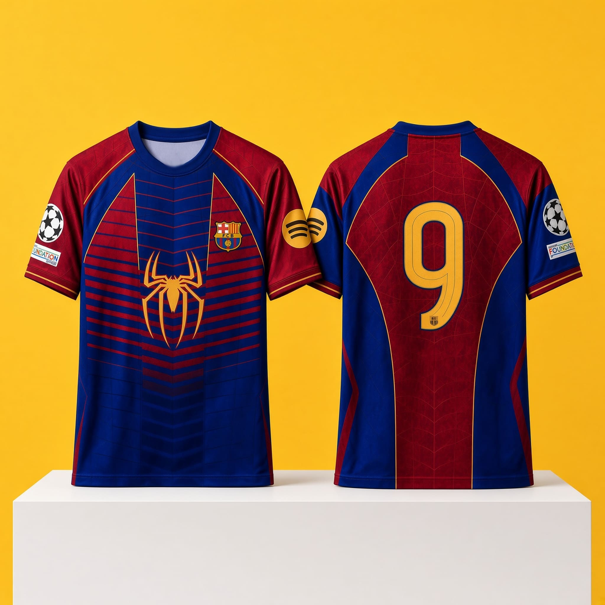 2026 Barcelona Spiderman Jersey T-Shirt #9 FC Barcelona Merch Gifts For Football Fan - Kdjoy 2026 Barcelona Spiderman Jersey T-Shirt #9 FC Barcelona Merch Gifts For Football Fan - Kdjoy