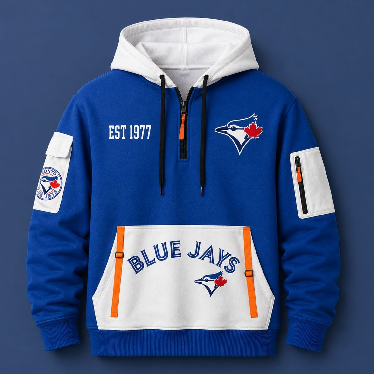 2026 Blue Jays EST 1977 Quarter Zip Hoodie Toronto Blue Jays Merch Gift For Baseball Fans - Kdjoy