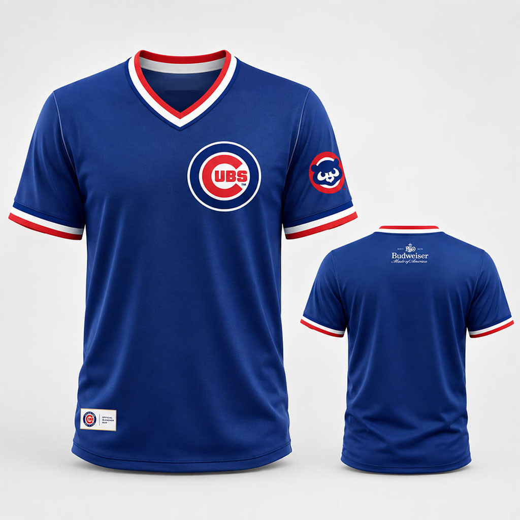 2026 BudFridays Cubs 1980s V-Neck T-Shirt Chicago Cubs Merch Gifts For Baseball Lovers - Kdjoy