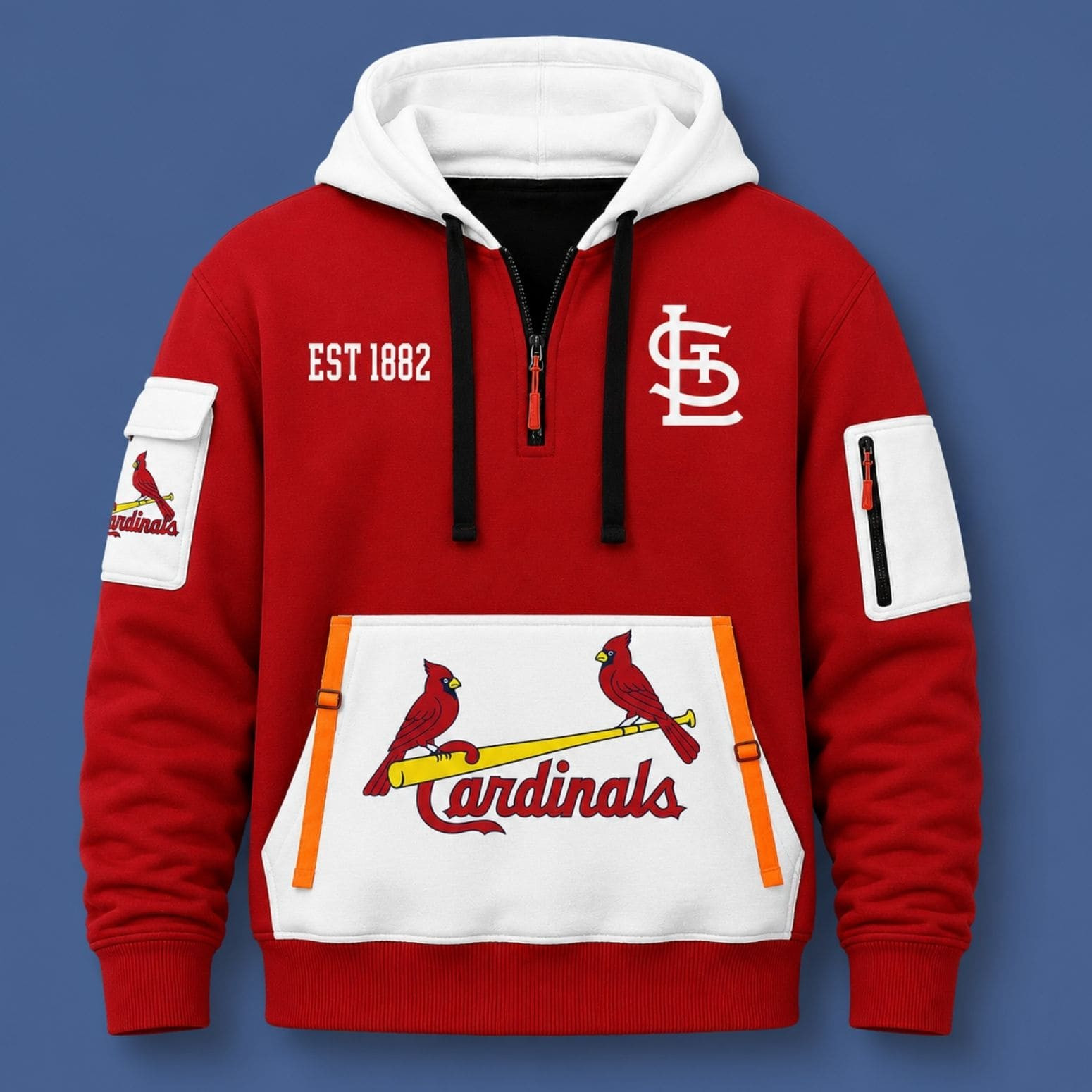2026 Cardinals EST 1882 Quarter Zip Hoodie St Louis Cardinals Merch Cool Baseball Gifts - Kdjoy 2026 Cardinals EST 1882 Quarter Zip Hoodie St Louis Cardinals Merch Cool Baseball Gifts - Kdjoy