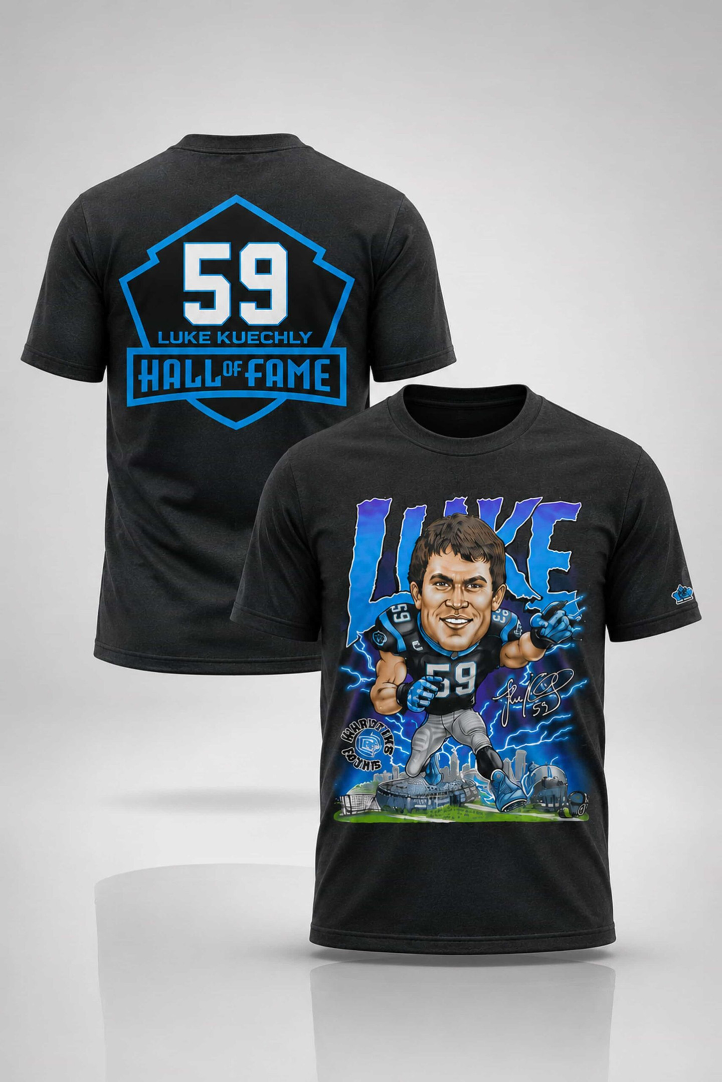 2026 Carolina Panthers Luke Kuechly 59 Hall of Fame Class of Shirt Carolina Panthers Merch - Kdjoy