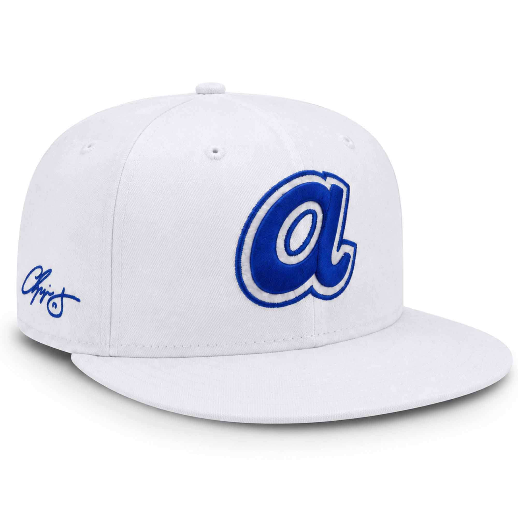 2026 Chipper Jones Braves Royal White Cooperstown Snapback Hat Embroidered Atlanta Braves Merch - Kdjoy