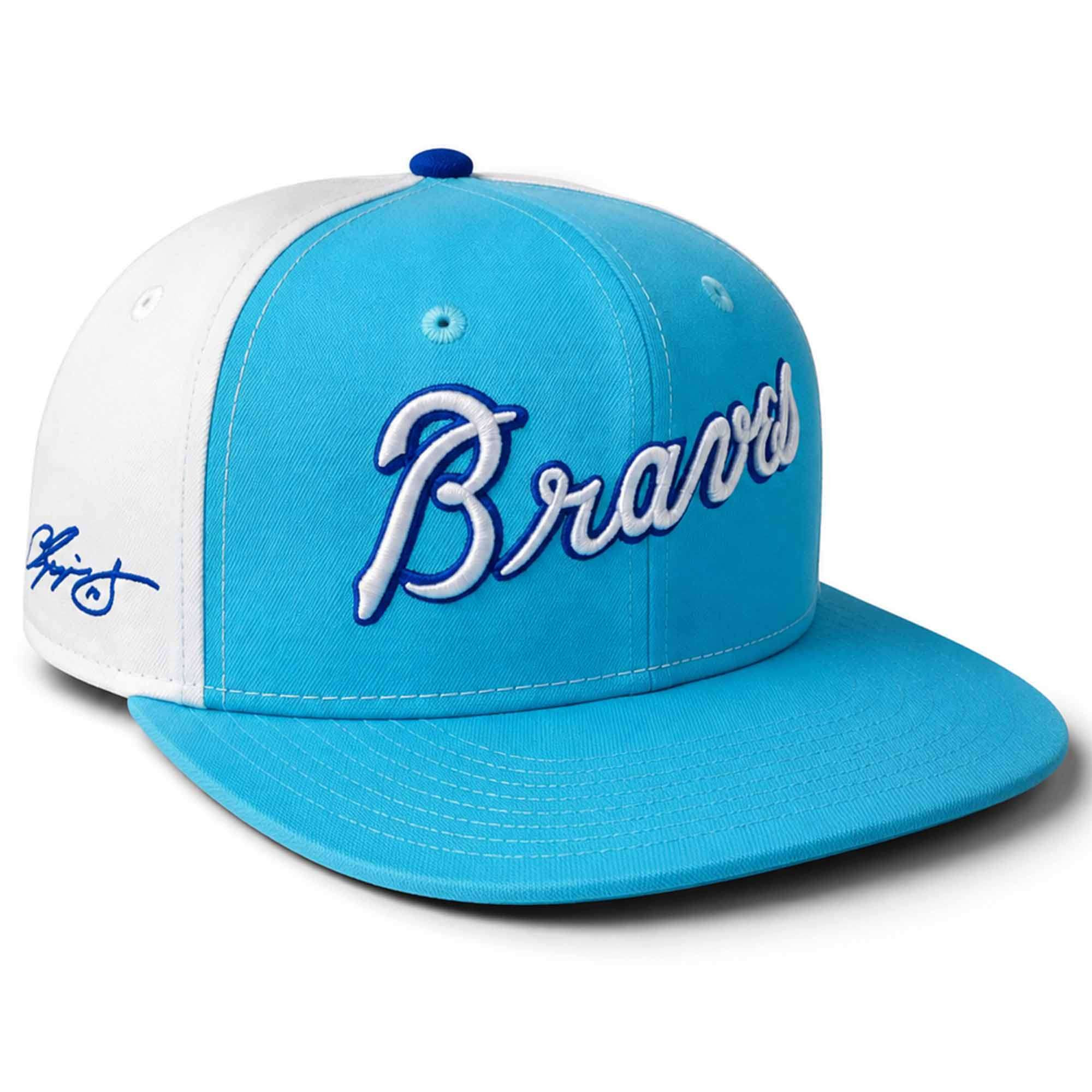2026 Chipper Jones Vice Blue Braves Script Snapback Hat Embroidered Atlanta Braves Merch - Kdjoy