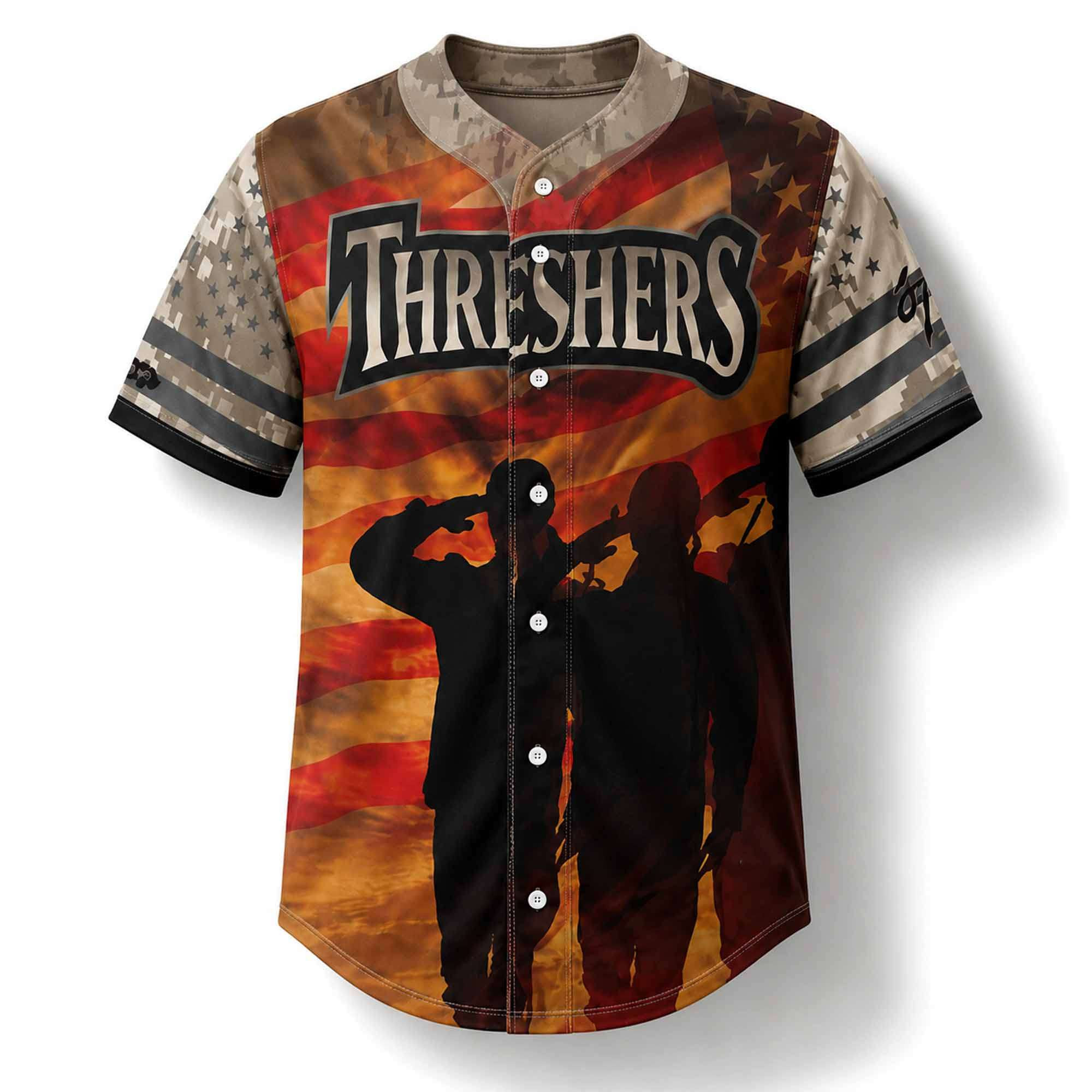 2026 Clearwater Threshers Veterans And Military Jersey Threshers Merch Gifts For Veterans - Kdjoy