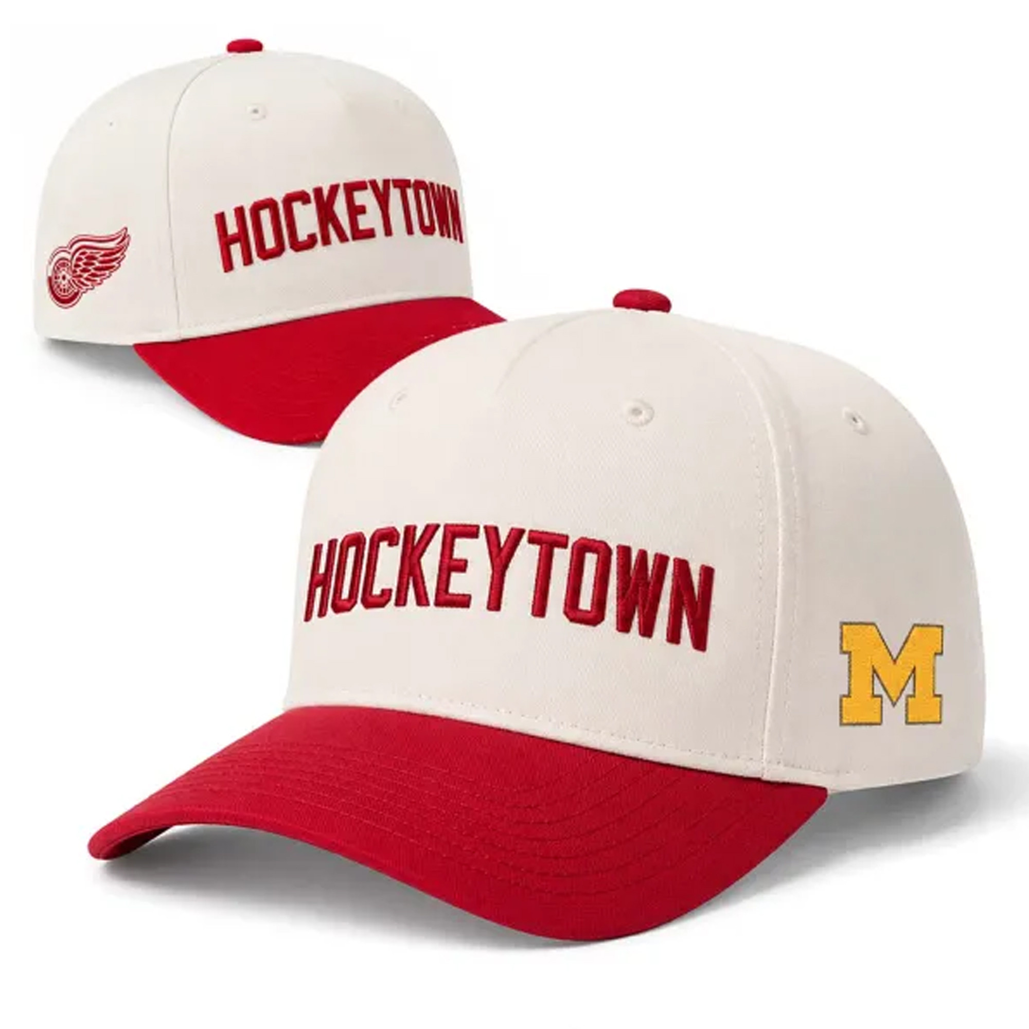 2026 Detroit Red Wings University Of Michigan Hat Embroidered Red Wings Merch Fans Gifts - Kdjoy