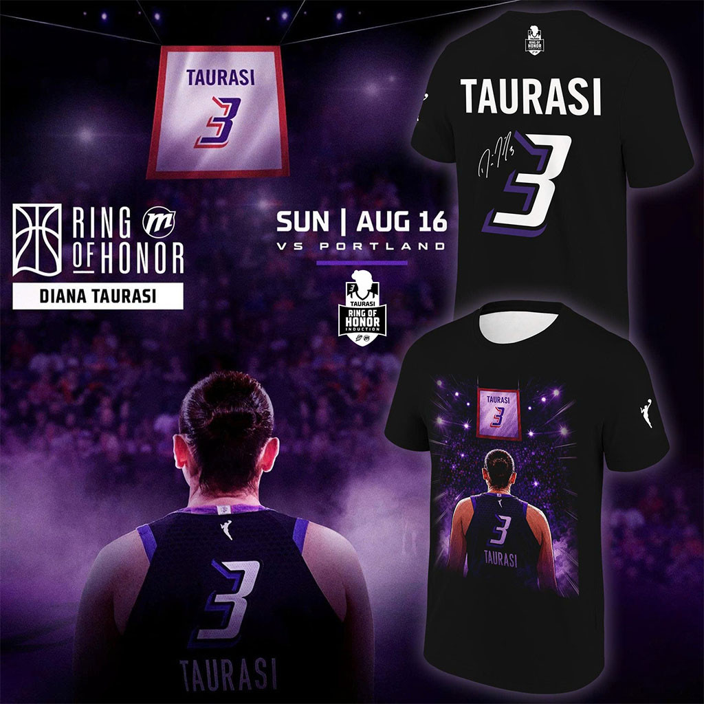 2026 Diana Taurasi #3 Signature T-Shirt Phoenix Mercury Merch Gifts For Basketball Fan - Kdjoy