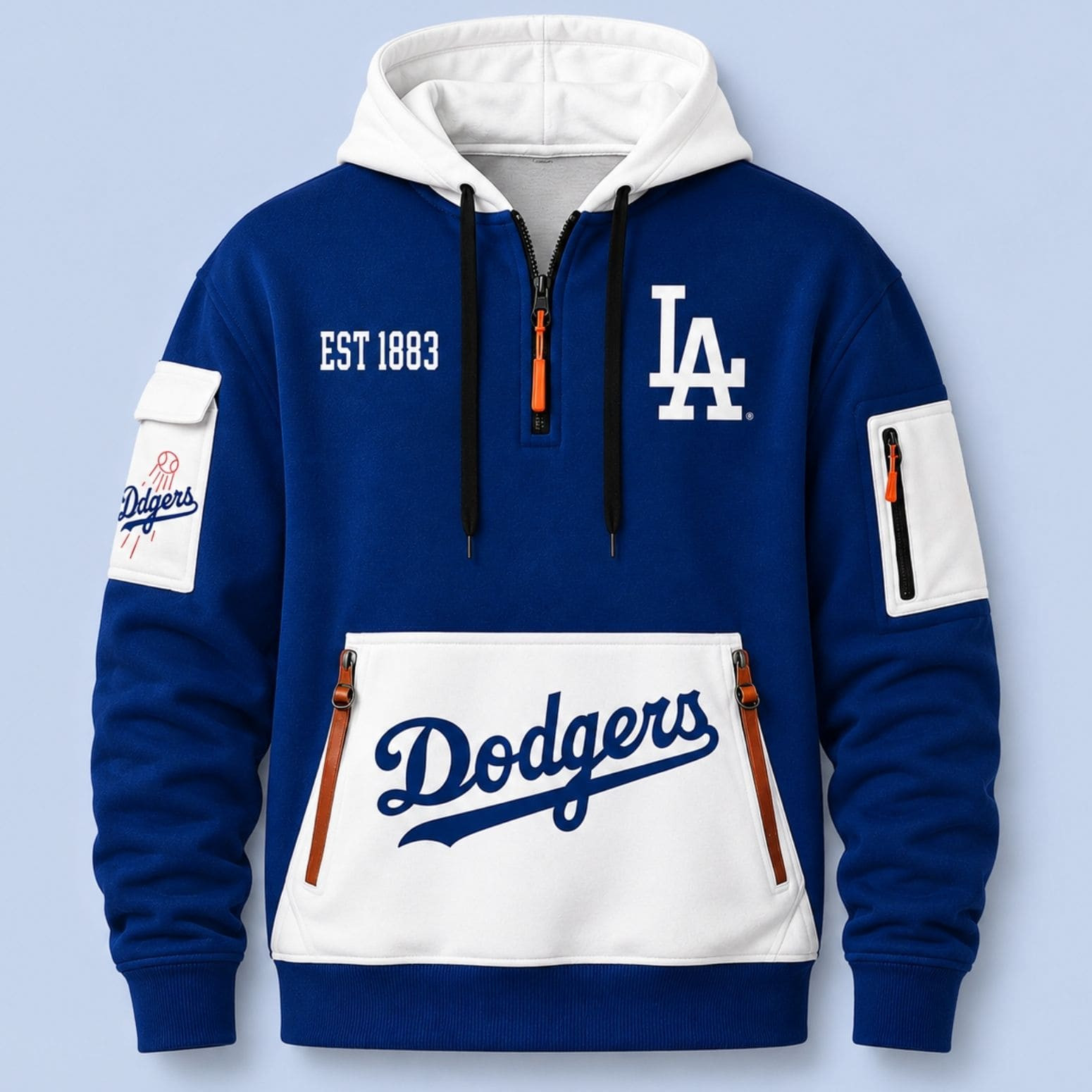2026 Dodgers EST 1883 Quarter Zip Hoodie Los Angeles Dodgers Merch Gift For Baseball Fans - Kdjoy