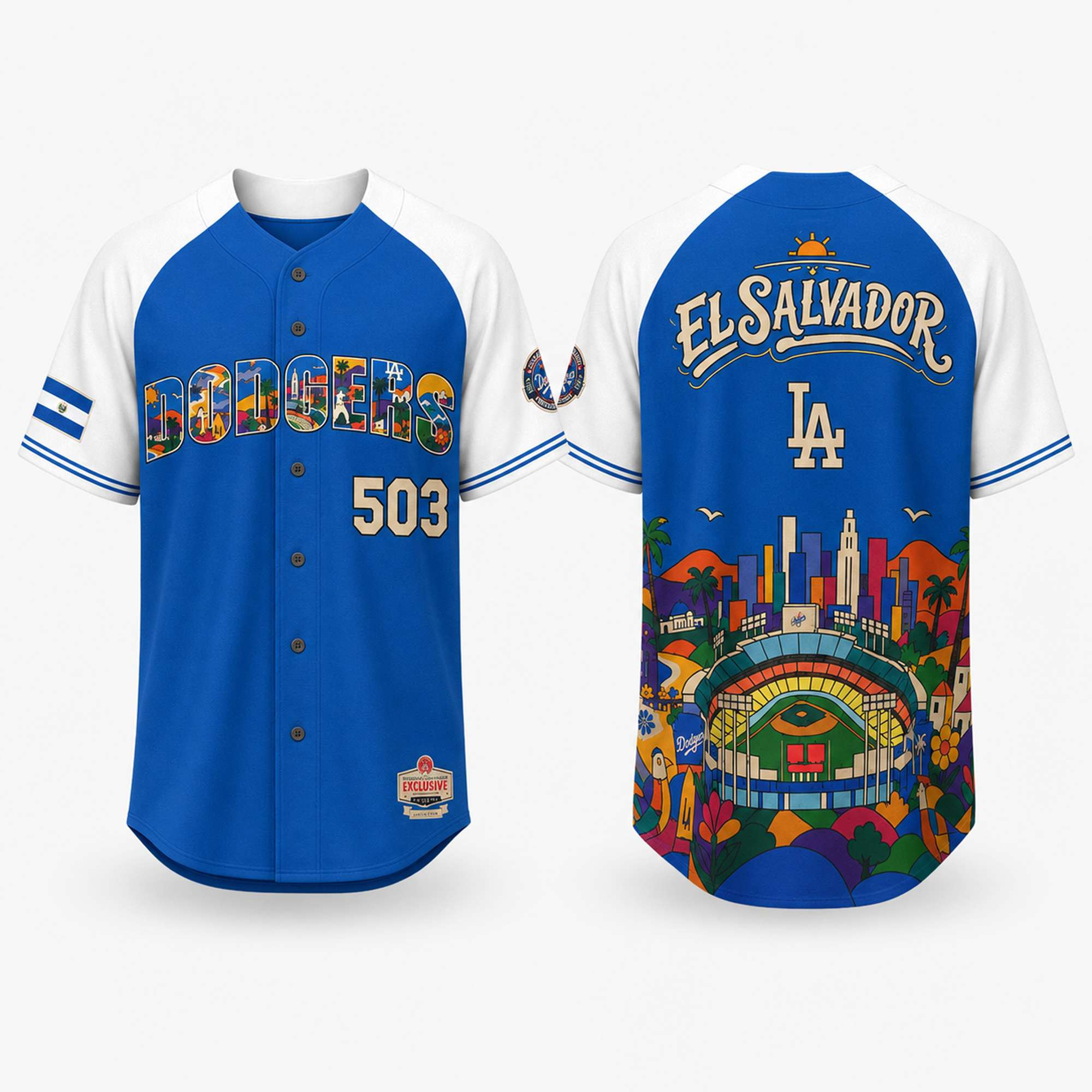 2026 Dodgers Salvadoran Heritage Jersey Los Angeles Dodgers Merch Gifts For Baseball Lovers - Kdjoy
