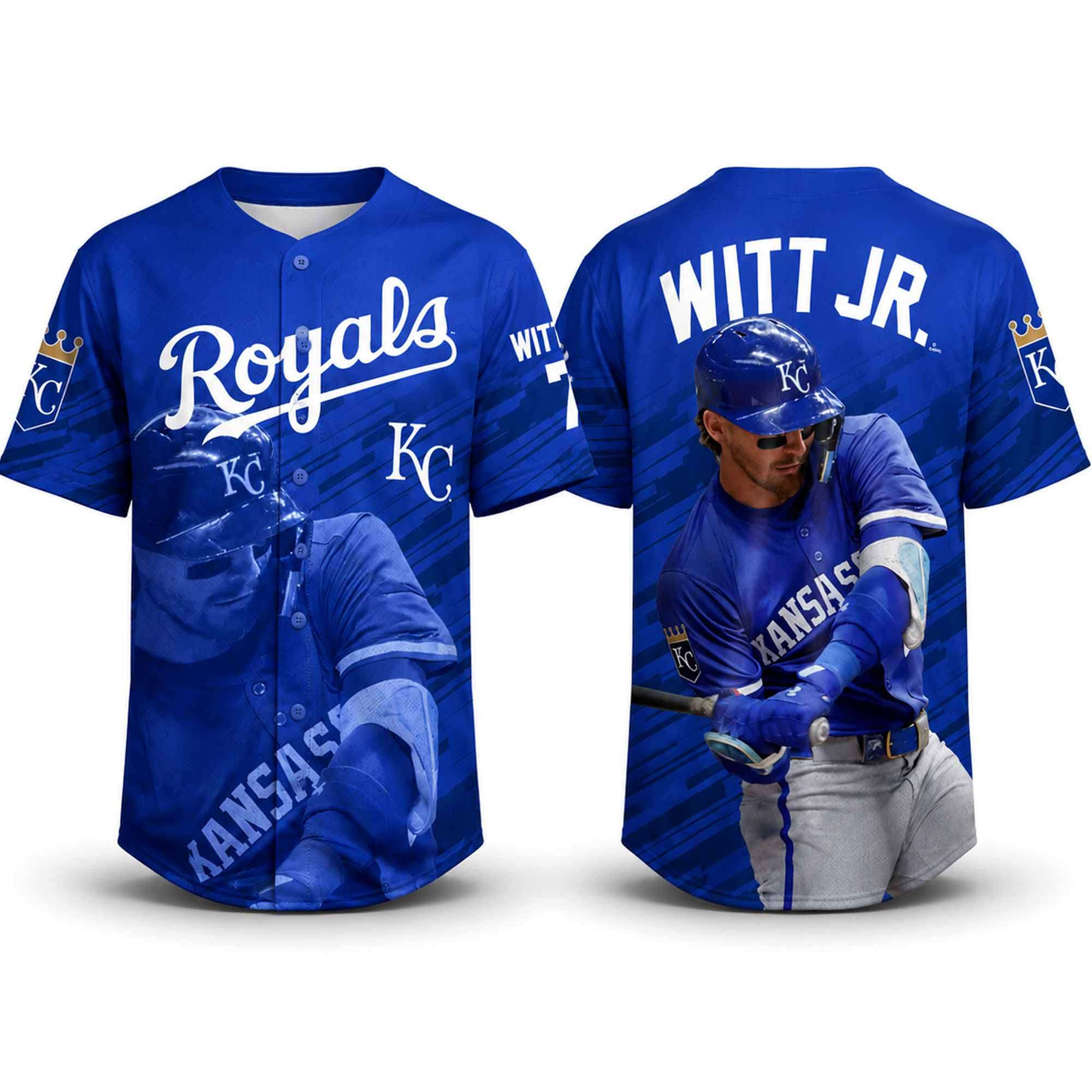 2026 KC Royals Bobby Witt Jr 7 Jersey Kansas City Royals Merch Gift Ideas For Baseball Fans - Kdjoy