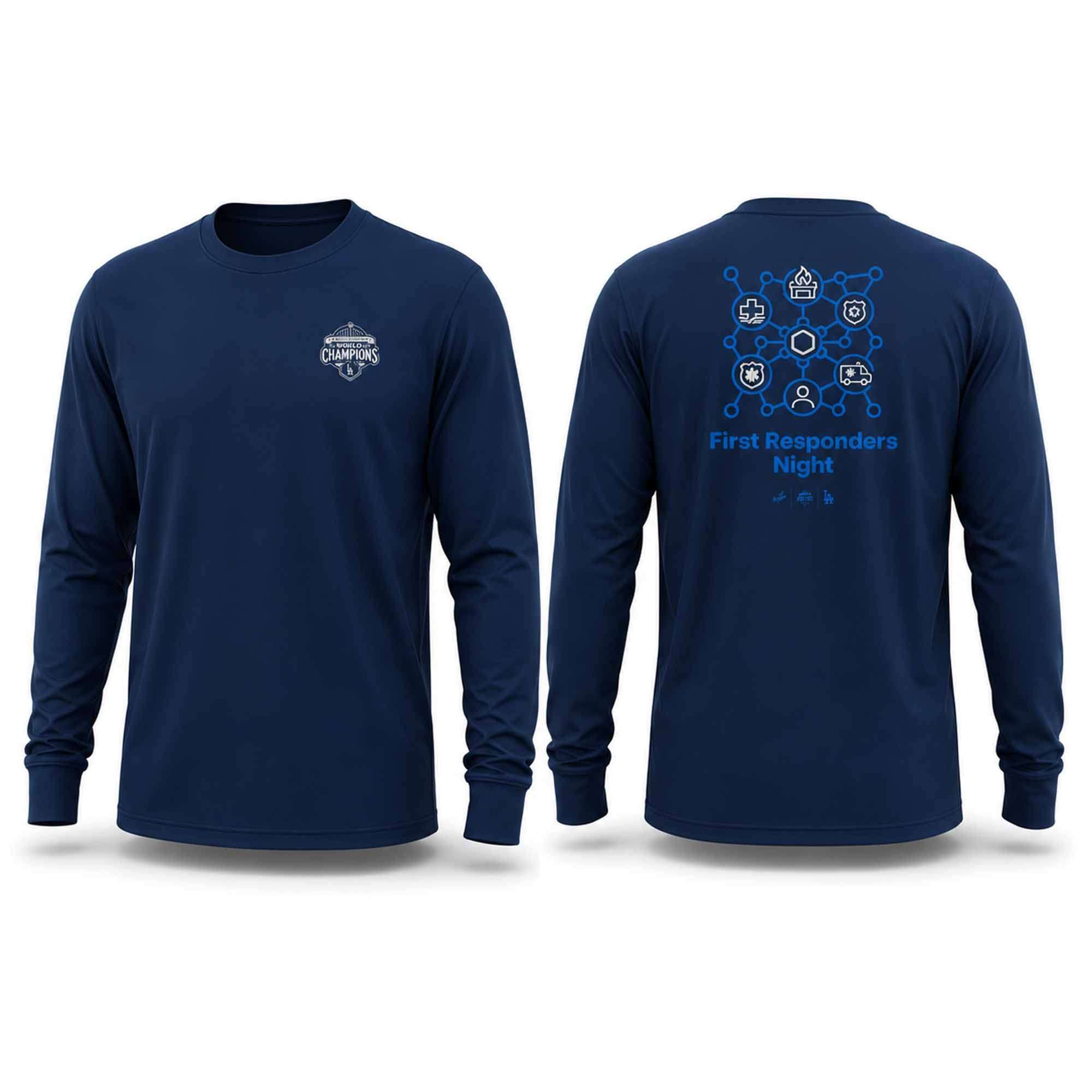 2026 LA Dodgers First Responders Appreciation Night Long Sleeve Shirt Los Angeles Dodgers Merch - Kdjoy 2026 LA Dodgers First Responders Appreciation Night Long Sleeve Shirt Los Angeles Dodgers Merch - Kdjoy