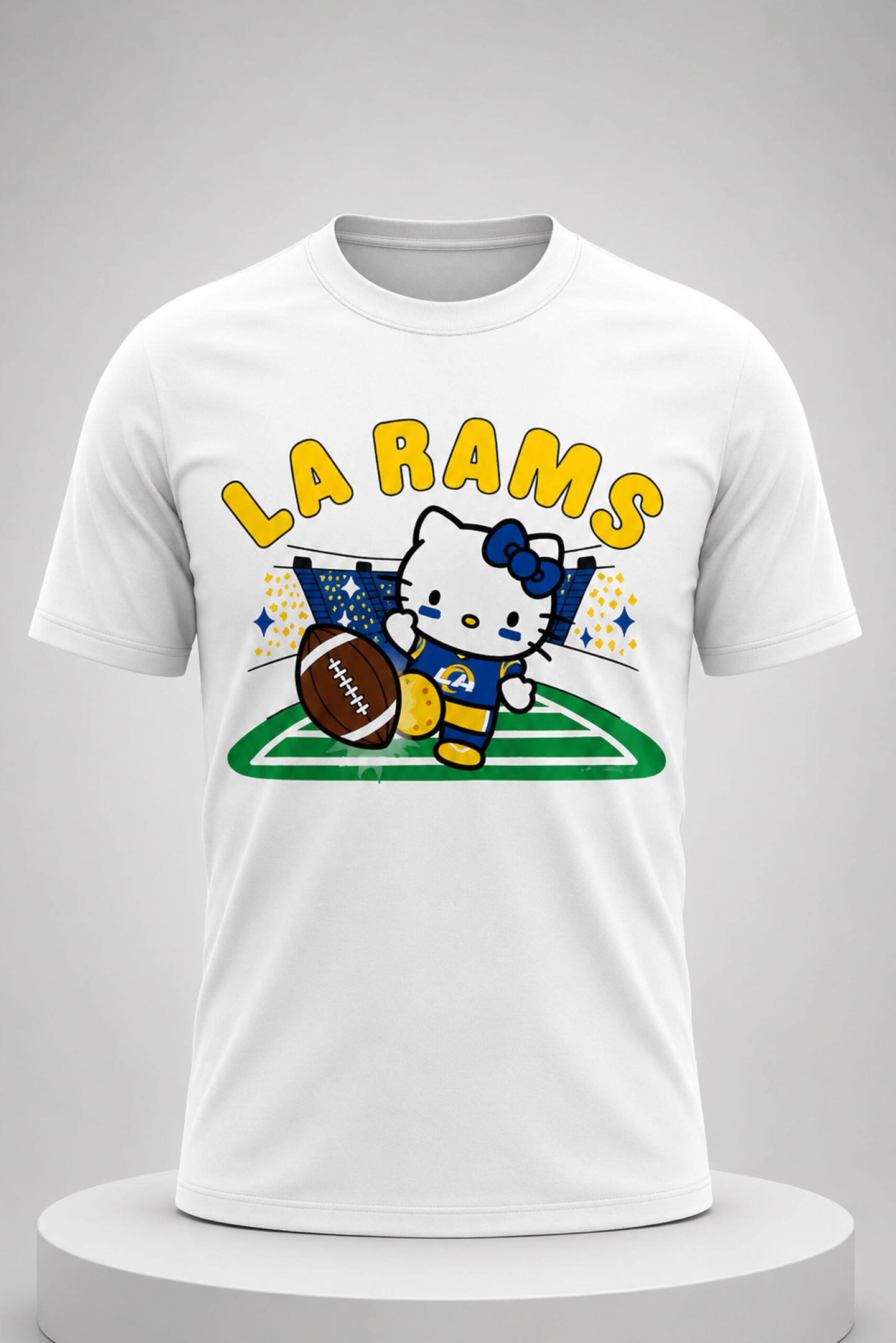 2026 Los Angeles Rams Hello Kitty Bobblehead Shirt Rams Merch Gifts For Football Fan - Kdjoy