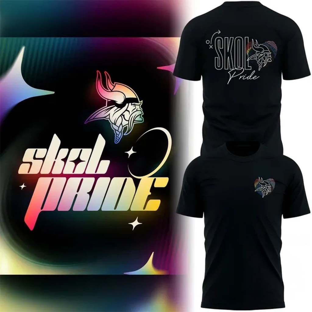 2026 Minnesota Vikings Skol Pride Night Black Shirt Vikings Merch Presents For Football Fans - Kdjoy 2026 Minnesota Vikings Skol Pride Night Black Shirt Vikings Merch Presents For Football Fans - Kdjoy