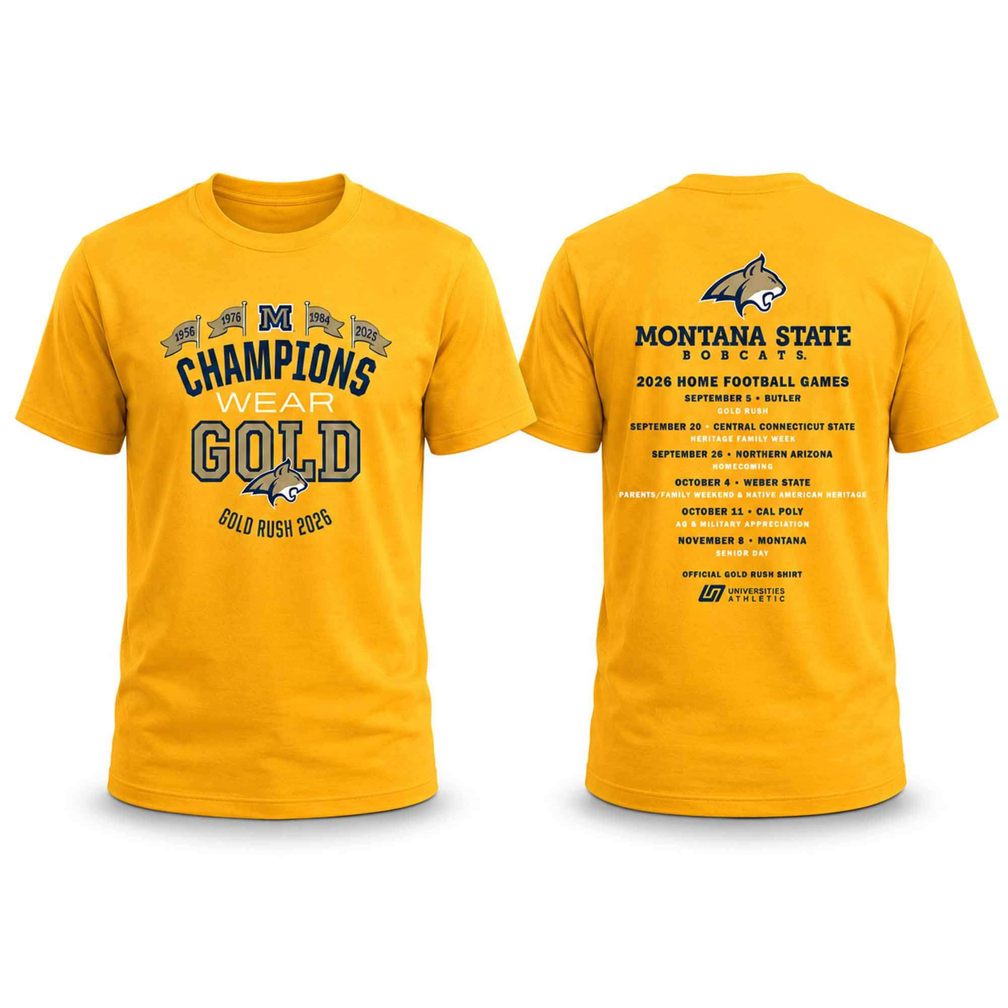 2026 Montana State MUS Champions Wear Gold Rush Shirt Montana State Bobcats Merch Fan Gifts - Kdjoy