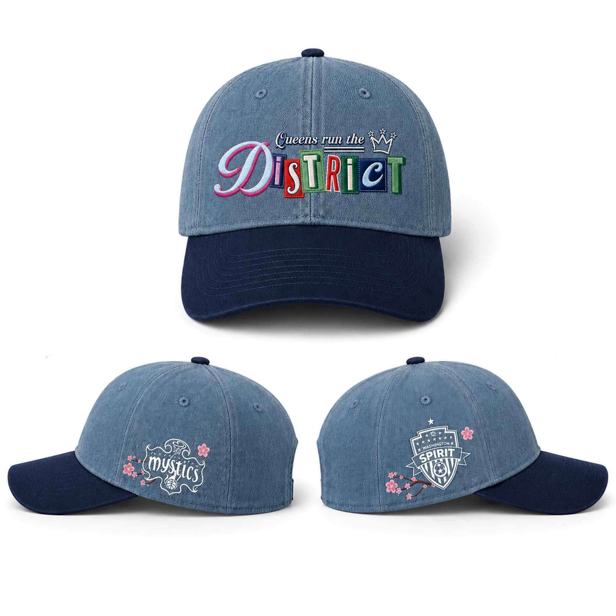 2026 Mystics x Spirit Crossover Hat Embroidered Queens Run The District Cap Gifts For Friends - Kdjoy 2026 Mystics x Spirit Crossover Hat Embroidered Queens Run The District Cap Gifts For Friends - Kdjoy