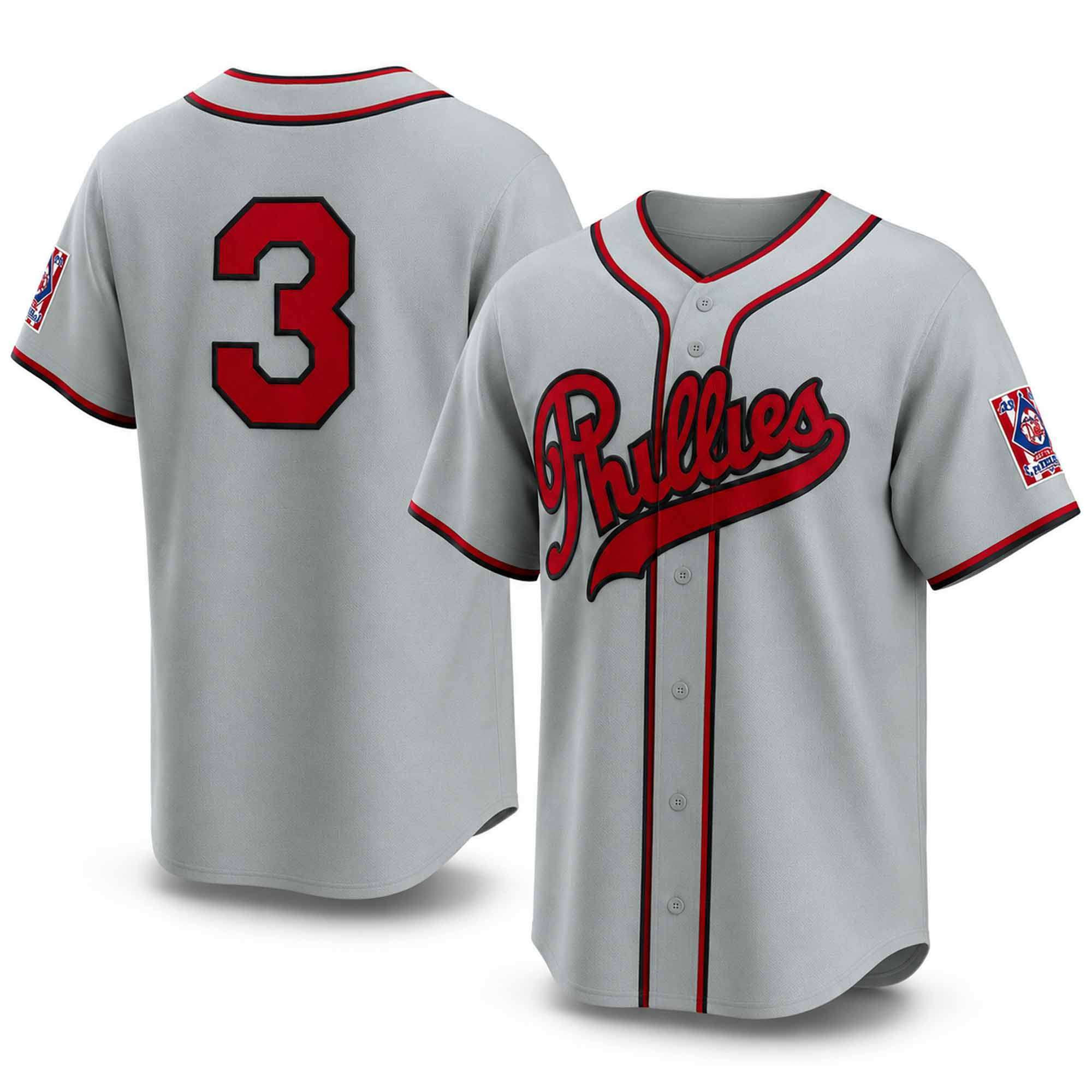 2026 Philadelphia Phillies #3 Gray Field Of Dreams Stadium Jersey Phillies Merch Him Gifts - Kdjoy