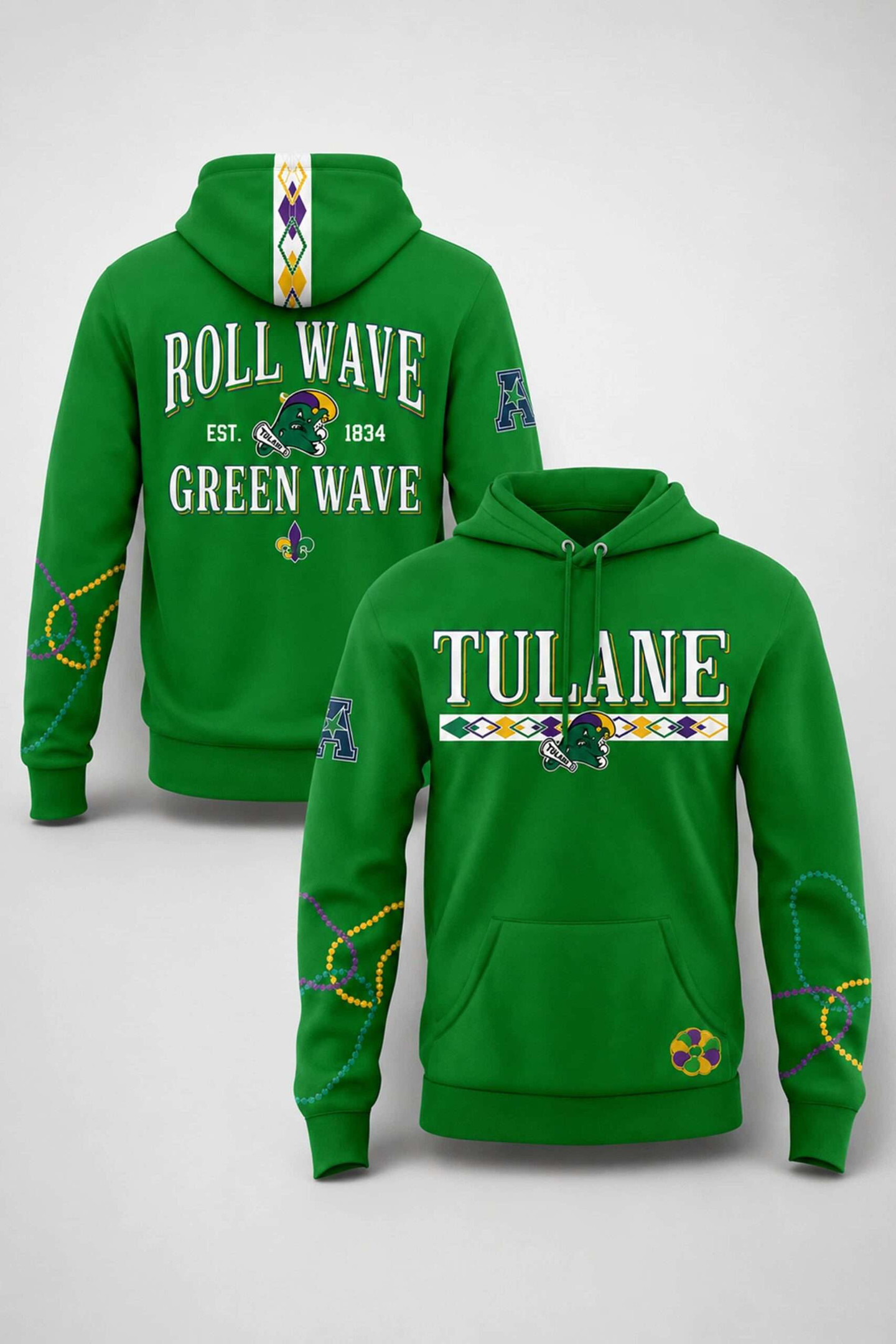 2026 Tulane Green Wave The King of Mardi Gras City Hoodie TG Wave Merch Gifts For Him - Kdjoy
