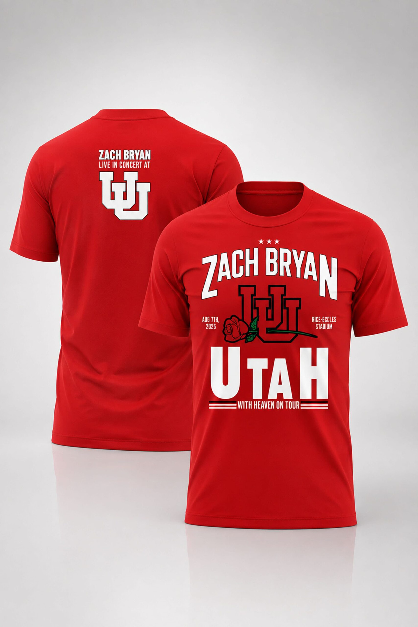 2026 Utah Utes Football x Zach Bryan With Heaven On Tour Shirt Utah Utes Merch Fans Gifts - Kdjoy