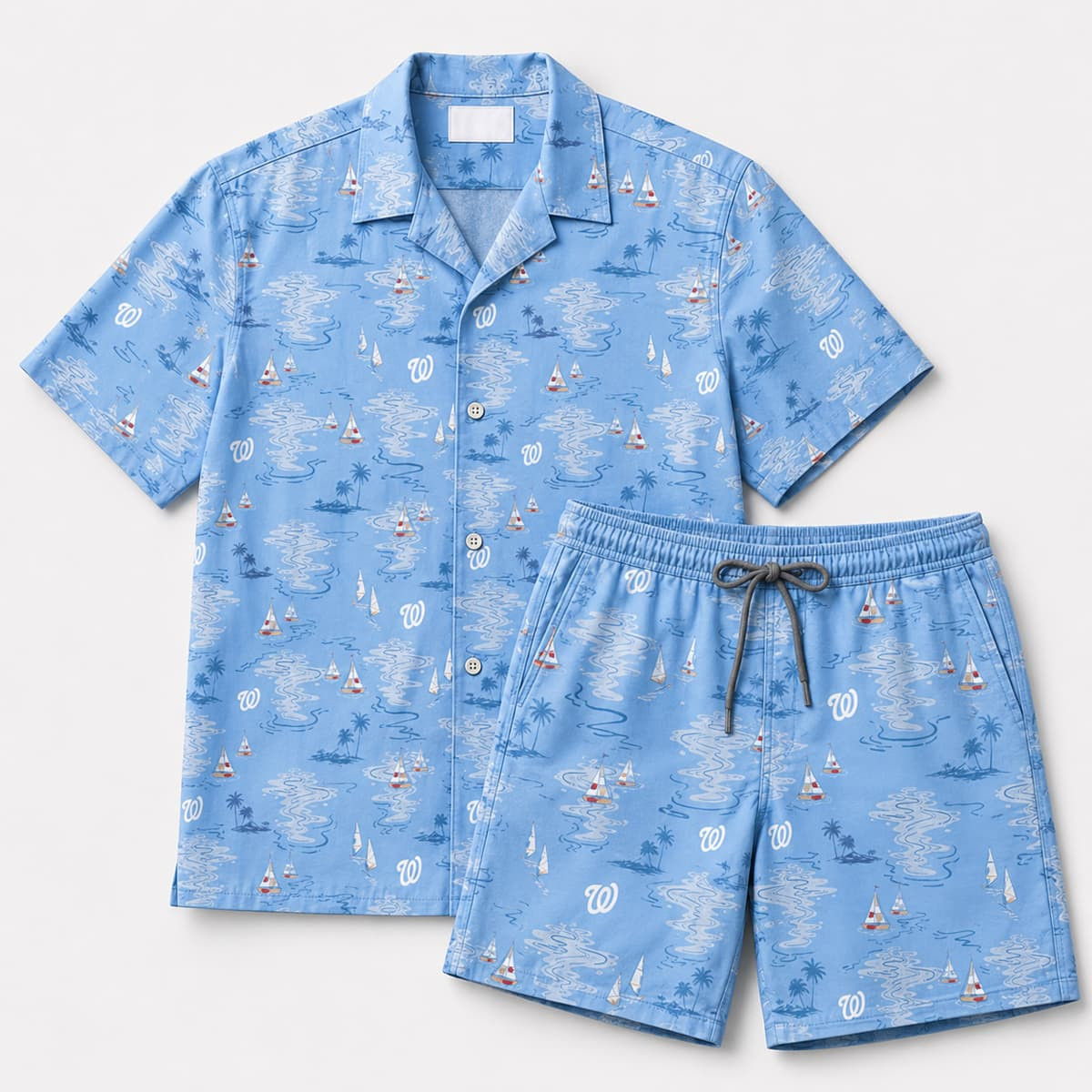 2026 Washington Nationals Hawaiian Shirt And Shorts Set Nationals Merch Gifts For Husband - Kdjoy