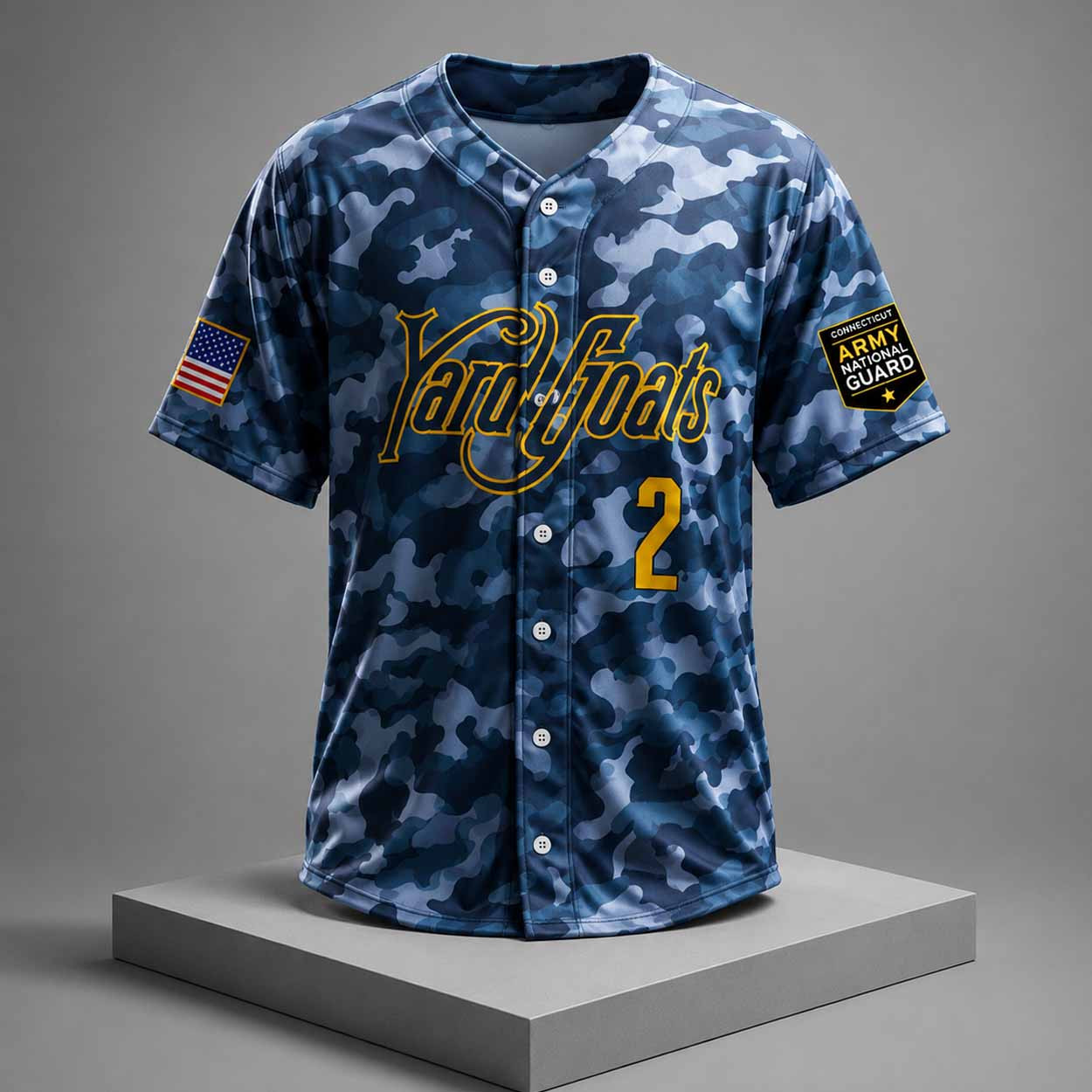 2026 Yard Goats x Army National Guard Camo Jersey Hartford Yard Goats Merch Gifts For Fans - Kdjoy