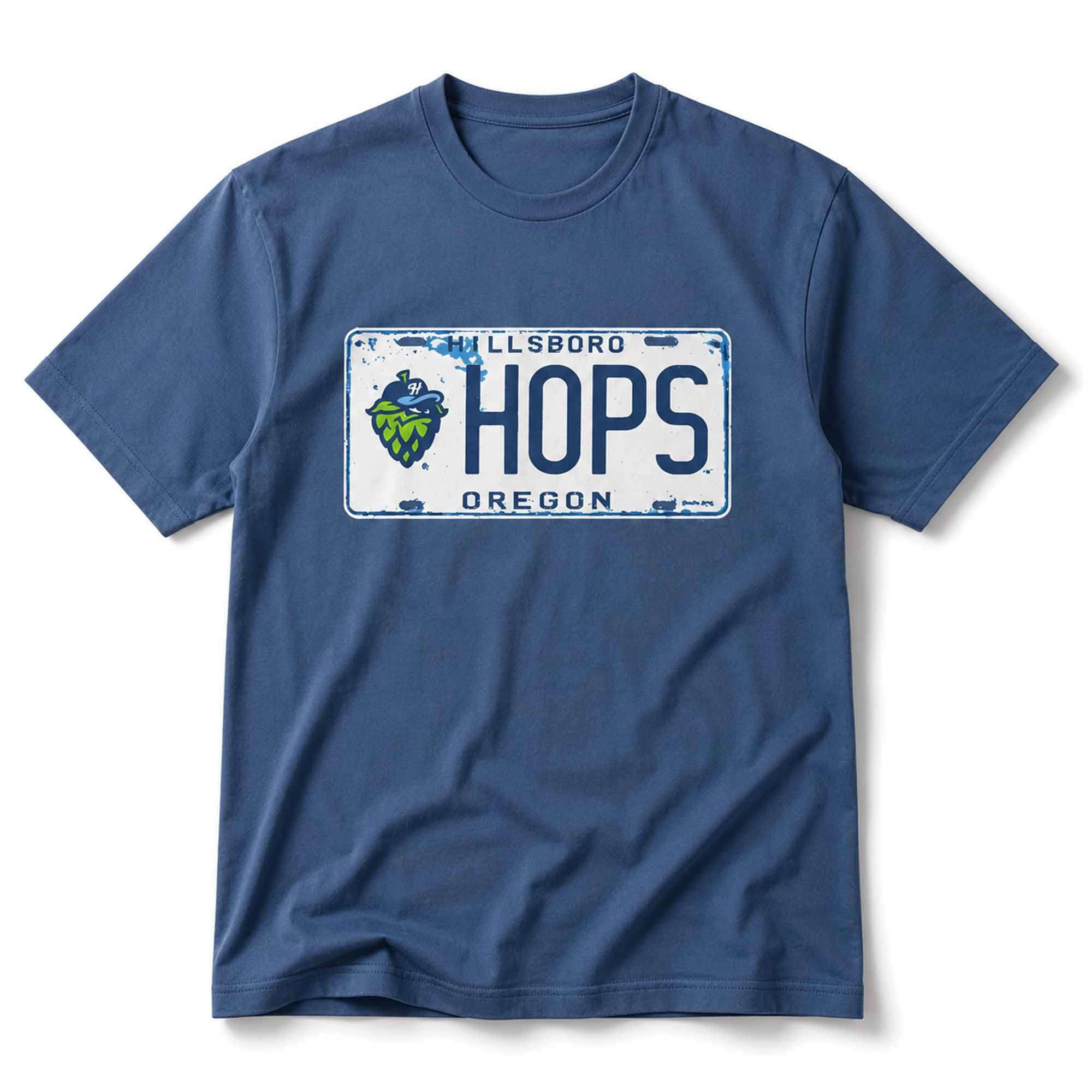 22026 Hillsboro Hops Oregon License Plate Shirt Hillsboro Hops Merch Best Gifts For Baseball Fans - Kdjoy