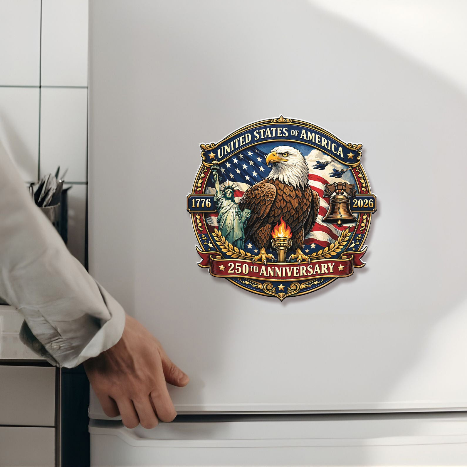 250 Years Anniversary Fridge Magnet Patriotic Eagle Liberty USA 1776-2026 Merch Fan Gift - Kdjoy 250 Years Anniversary Fridge Magnet Patriotic Eagle Liberty USA 1776-2026 Merch Fan Gift - Kdjoy