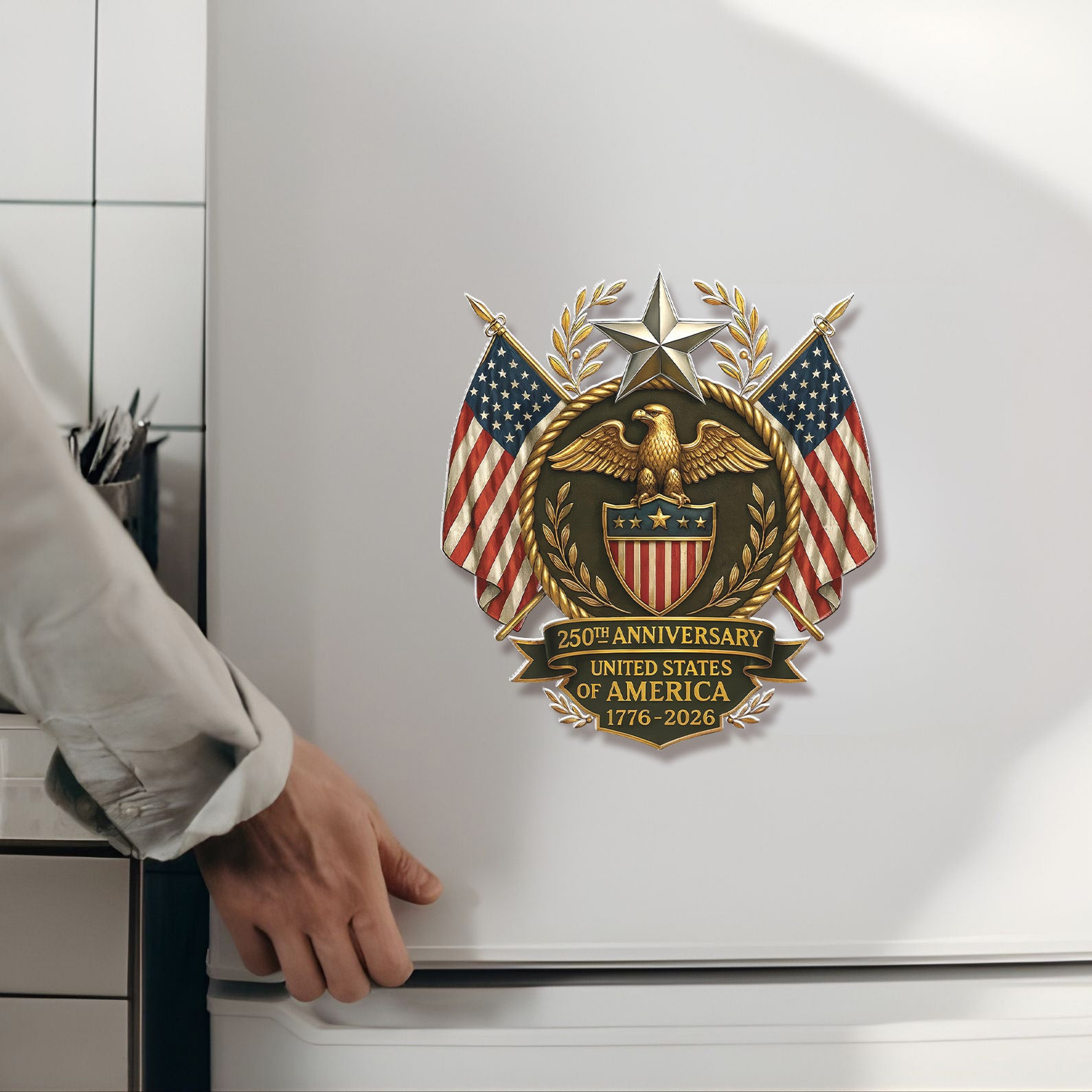 250 Years Anniversary USA Fridge Magnet Patriotic Eagle 1776-2026 4th Of July Merch Gifts - Kdjoy 250 Years Anniversary USA Fridge Magnet Patriotic Eagle 1776-2026 4th Of July Merch Gifts - Kdjoy
