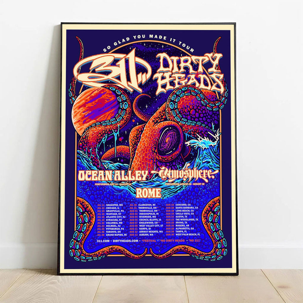 311 And Dirty Heads Poster Ocean Alley Atmosphere Rome Tour So Glad You Made It Tour Poster - Kdjoy 311 And Dirty Heads Poster Ocean Alley Atmosphere Rome Tour So Glad You Made It Tour Poster - Kdjoy