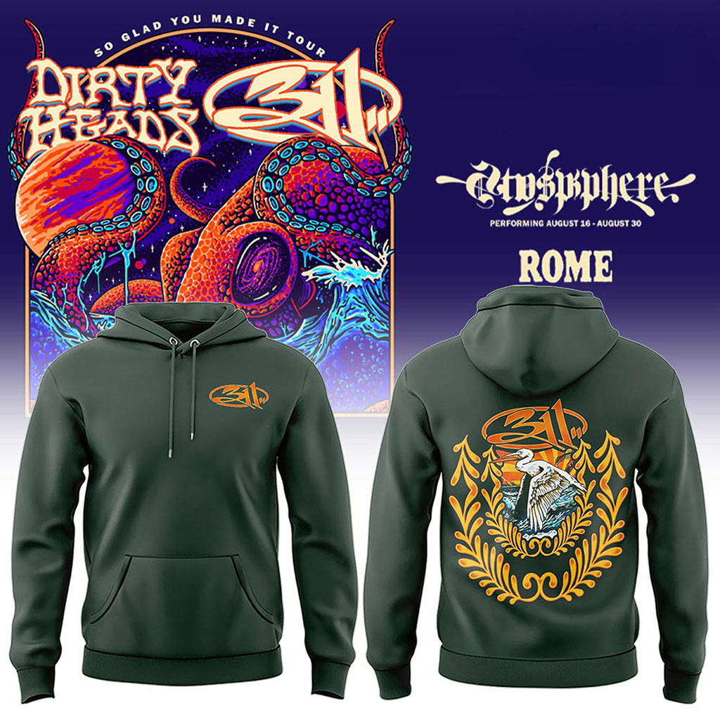 311 And Dirty Heads Rome Tour 2026 Hoodie Black 311 Band Merch Best Gifts For Rock Music Lovers - Kdjoy