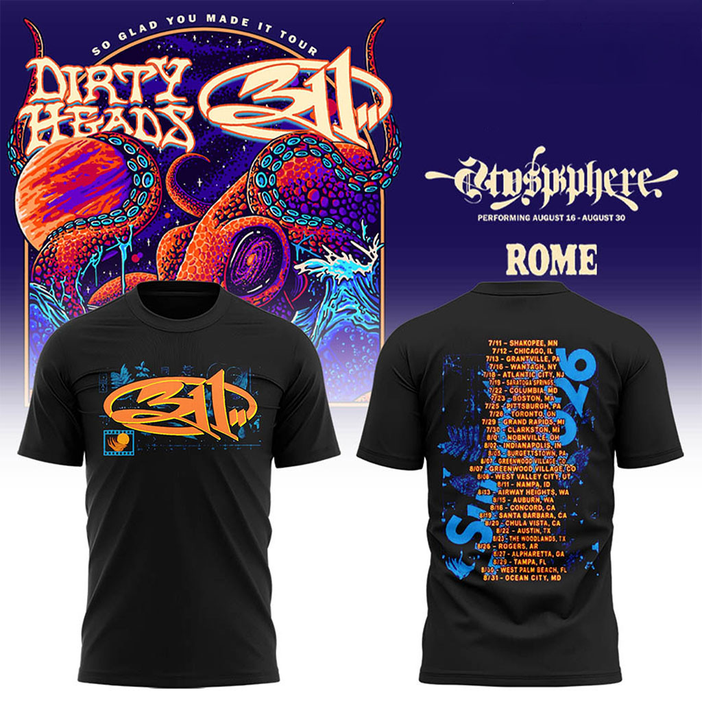 311 And Dirty Heads Rome Tour 2026 T-Shirt 311 Band Merch Best Gifts For Music Lovers - Kdjoy