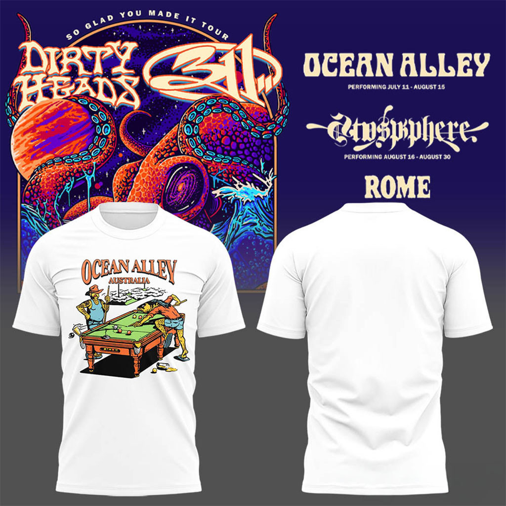 311 and Dirty Heads So Glad You Made It Tour T-Shirt White Ocean Alley Merch Rock Fan Gifts - Kdjoy