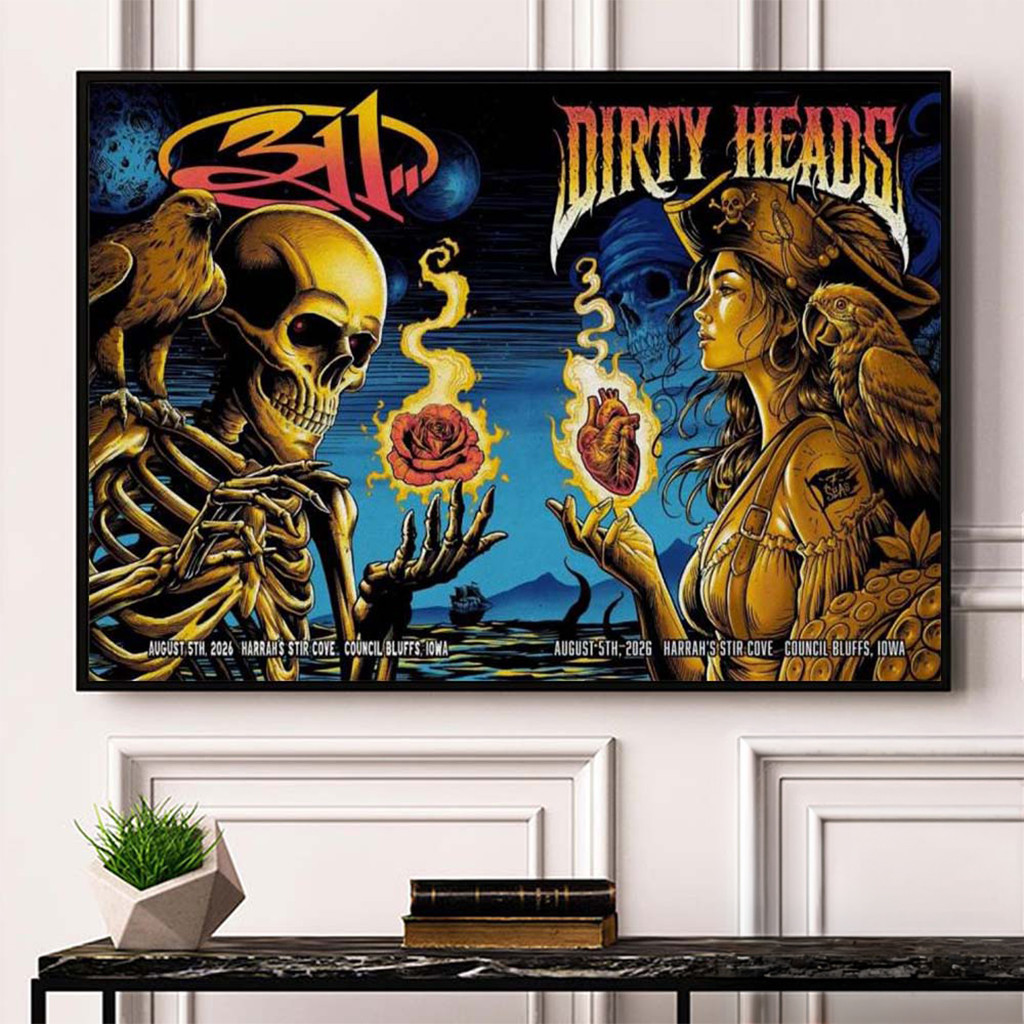 311 X Dirty Heads Council Bluffs Iowa 2026 Combined Poster 311 X Dirty Heads Merch Wall Decor - Kdjoy