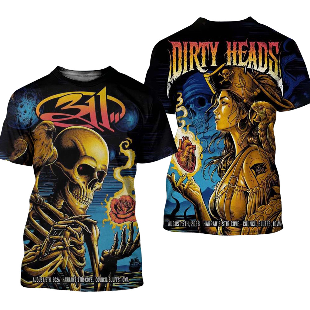 311 X Dirty Heads Council Bluffs Iowa 2026 Combined T-Shirt 311 X Dirty Heads Merch Fan Gifts - Kdjoy
