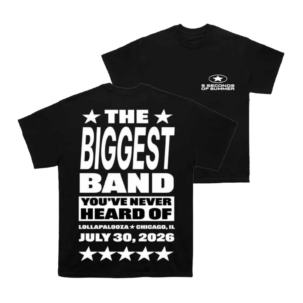 5SOS Tour Merch 2026 The Biggest Band Chicago Lolla T-Shirt 5SOS Lollapalooza Merch Fan Gifts - Kdjoy 5SOS Tour Merch 2026 The Biggest Band Chicago Lolla T-Shirt 5SOS Lollapalooza Merch Fan Gifts - Kdjoy