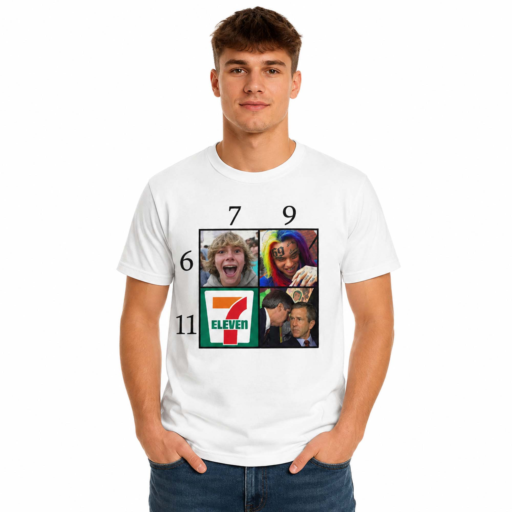 67911 Tekashi 6ix9ine George W Bush Shirt Funny Trendy Meme T-Shirt Gift For Brothers - Kdjoy