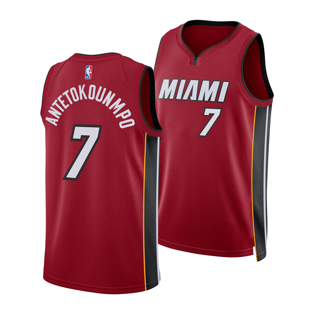 #7 Giannis Antetokounmpo Basketball Jersey Red Miami Heat 2026 Merch Basketball Fan Gifts - Kdjoy #7 Giannis Antetokounmpo Basketball Jersey Red Miami Heat 2026 Merch Basketball Fan Gifts - Kdjoy