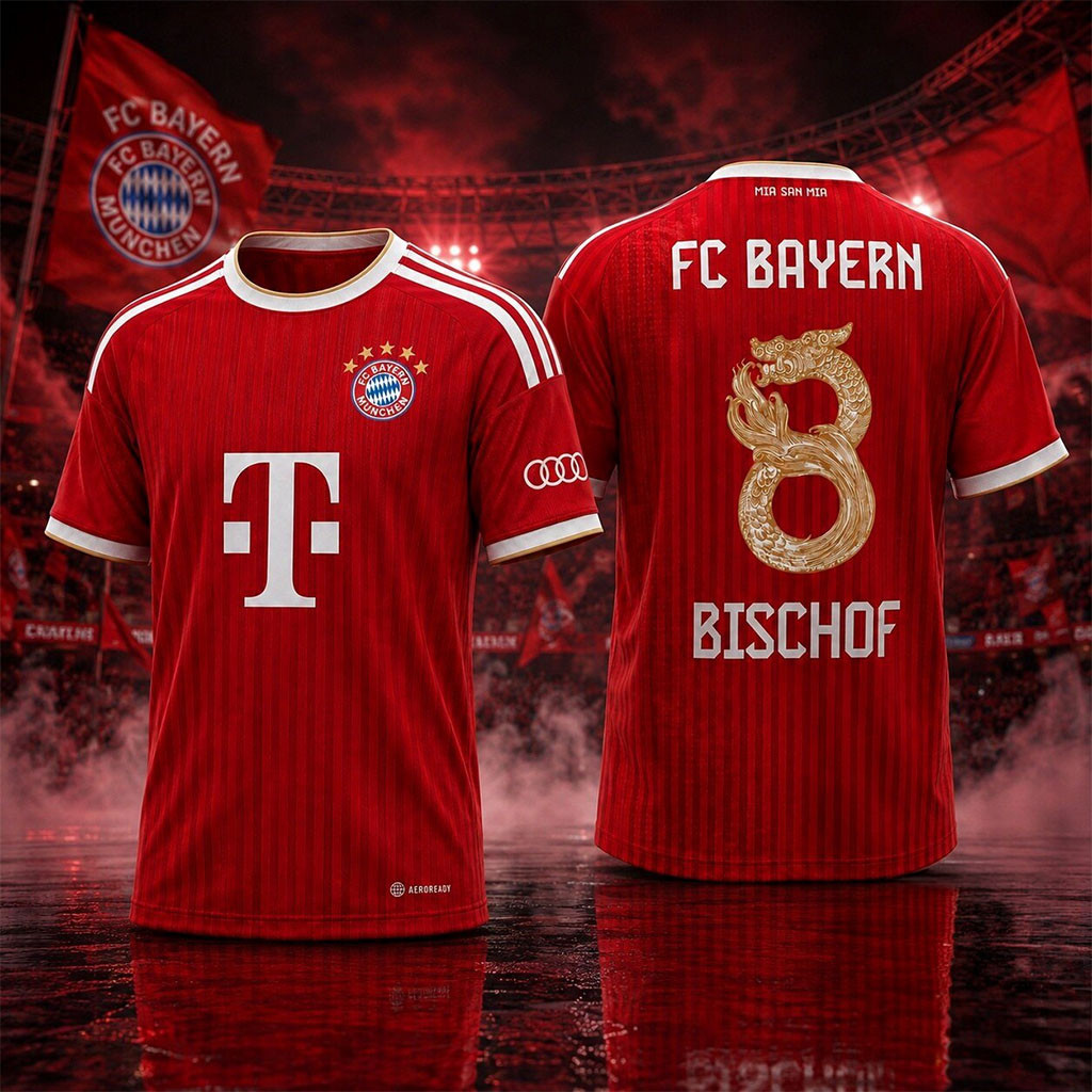 #8 Bischof Jersey Shirt FC Bayern Munich Home Jeju And Hong Kong Jersey 2026 Gift For Brothers - Kdjoy #8 Bischof Jersey Shirt FC Bayern Munich Home Jeju And Hong Kong Jersey 2026 Gift For Brothers - Kdjoy