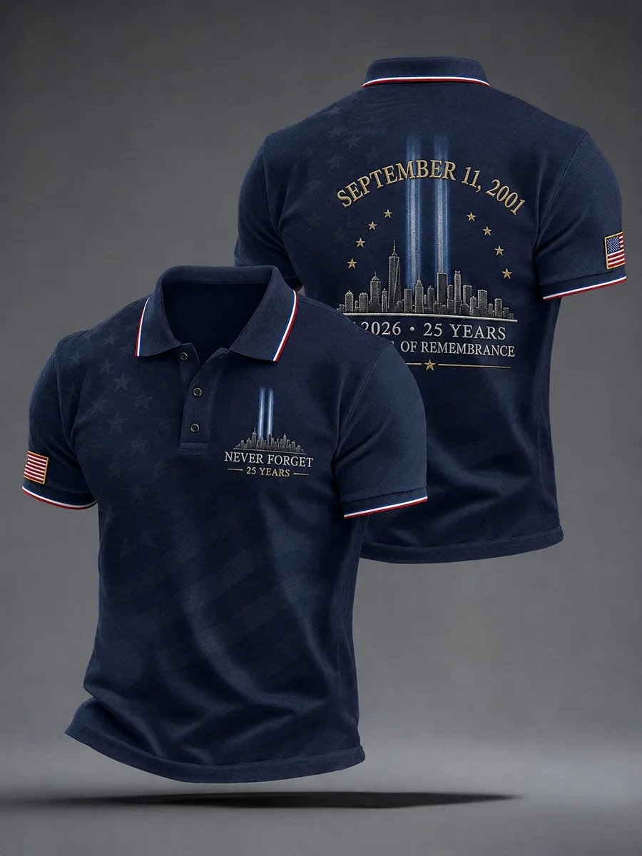 911 Never Forget 25 Years Of Honor And Remembrance Polo Shirt Patriot Day Apparel Dad Gifts - Kdjoy