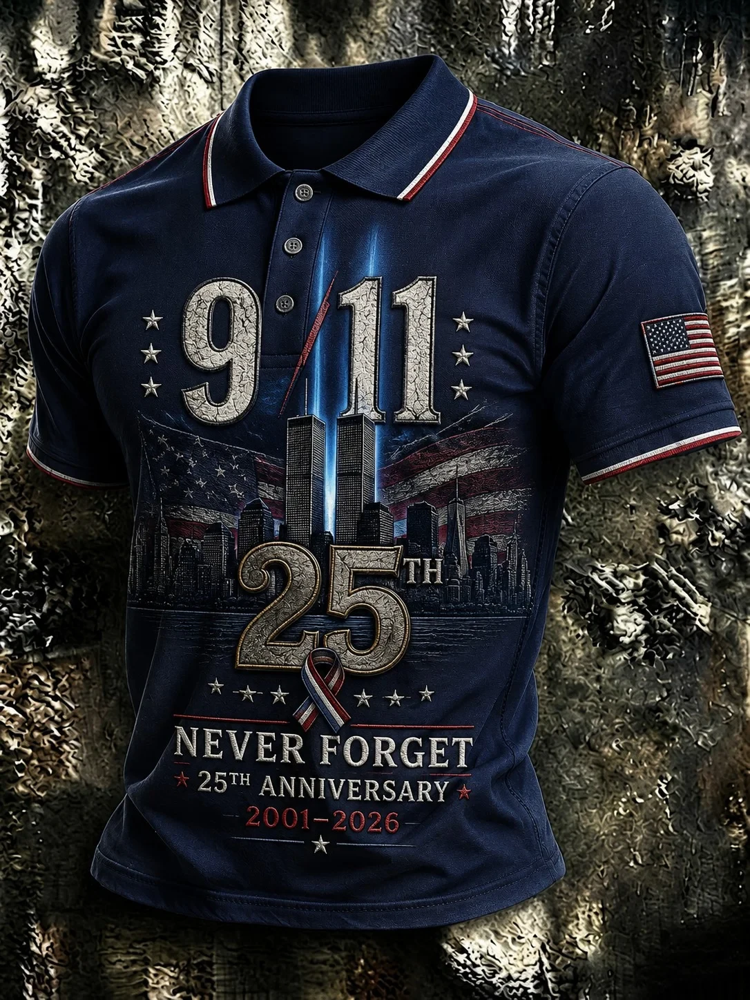 911 Never Forget 25th Anniversary Polo Shirt Patriot Day 911 Memorial Merch Husband Gift - Kdjoy 911 Never Forget 25th Anniversary Polo Shirt Patriot Day 911 Memorial Merch Husband Gift - Kdjoy