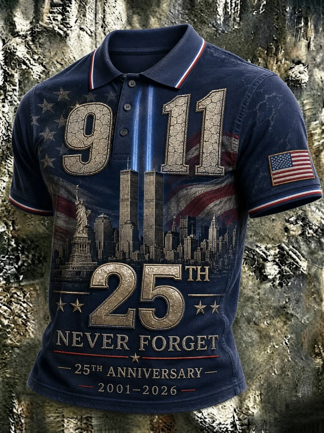 911 Never Forget 25th Anniversary Polo Shirt Twin Towers Memorial Merch Patriot Day Gifts - Kdjoy 911 Never Forget 25th Anniversary Polo Shirt Twin Towers Memorial Merch Patriot Day Gifts - Kdjoy