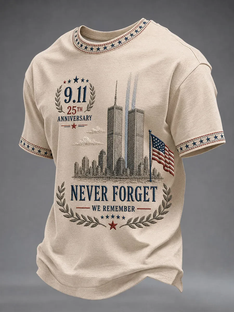 911 Never Forget 25th Anniversary Shirt Patriot Day Merch We Remember Firefighter T-Shirt Gift - Kdjoy