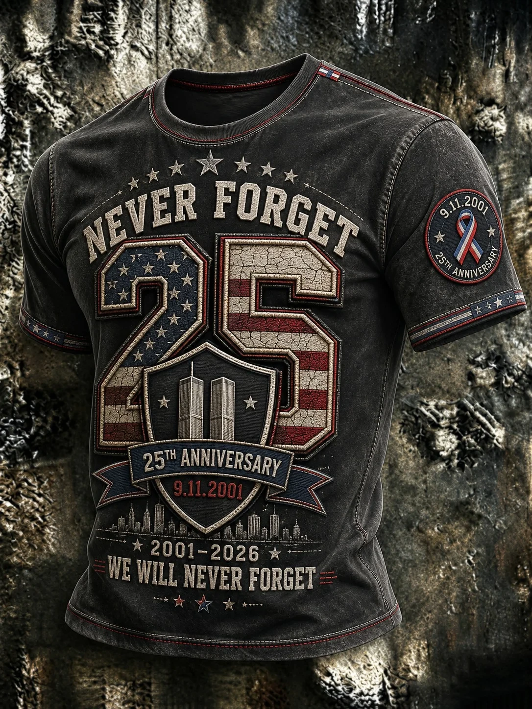 911 Never Forget 25th Anniversary Shirt Patriot Day T-Shirt 911 Memorial Gifts - Kdjoy