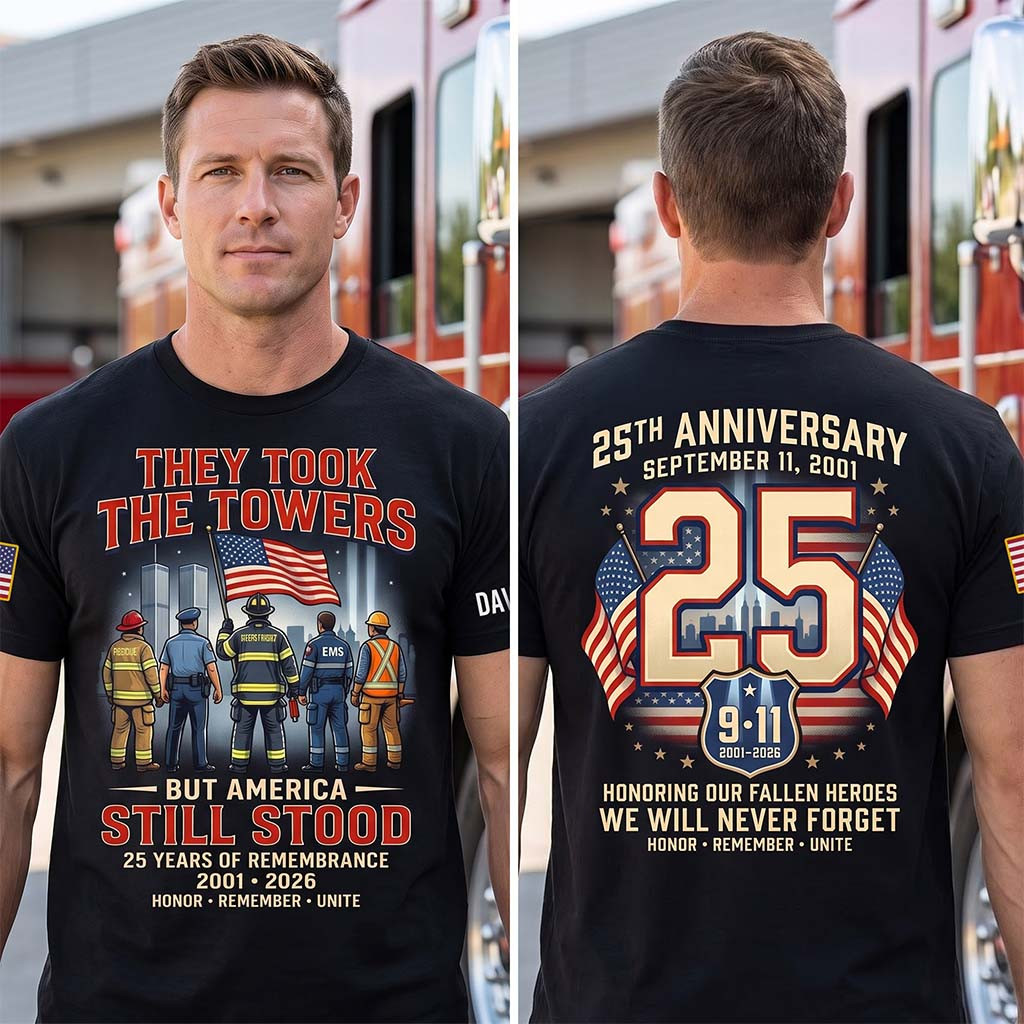 911 Never Forget 25th Anniversary Shirt They Took The Towers But America Still Stood T-Shirt - Kdjoy 911 Never Forget 25th Anniversary Shirt They Took The Towers But America Still Stood T-Shirt - Kdjoy