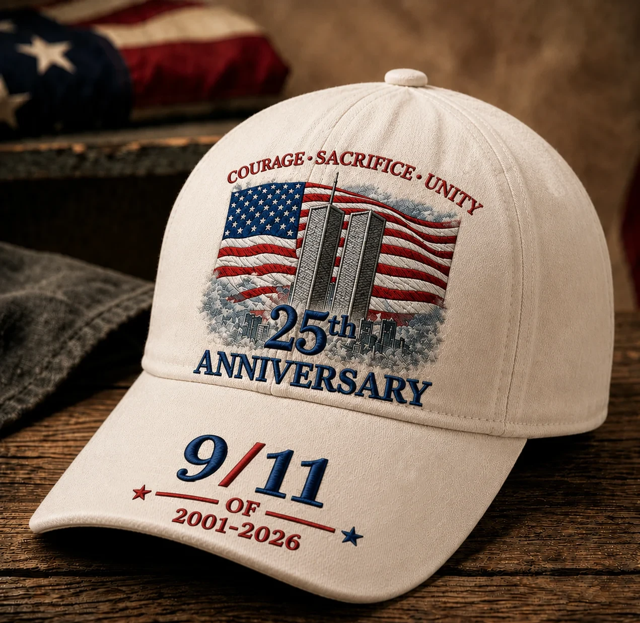 911 Never Forget Courage Sacrifice Unity Hat Embroidered Patriot Day Merch 911 Memorial Gift - Kdjoy